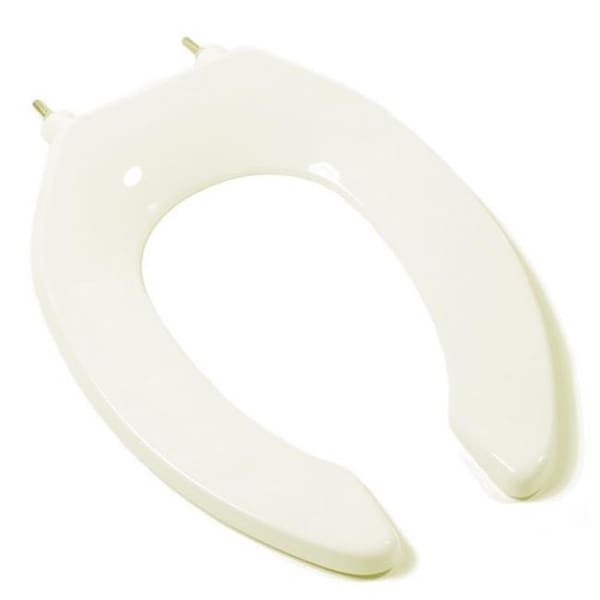 Plumbing Technologies Plumbing Technologies 4F1E3SSC-02 Commercial Quality Elongated Toilet Seat with Stainless Steel Hinges Post & Self Sustaing Hinges; Biscuit & Linen 4F1E3SSC-02 - main